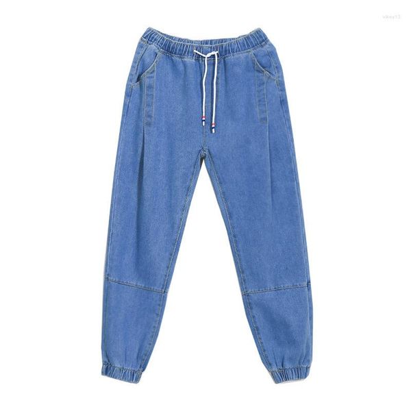 Jeans masculinos 2023 homens de verão reto casual homem calça jeans de jeans de jeans