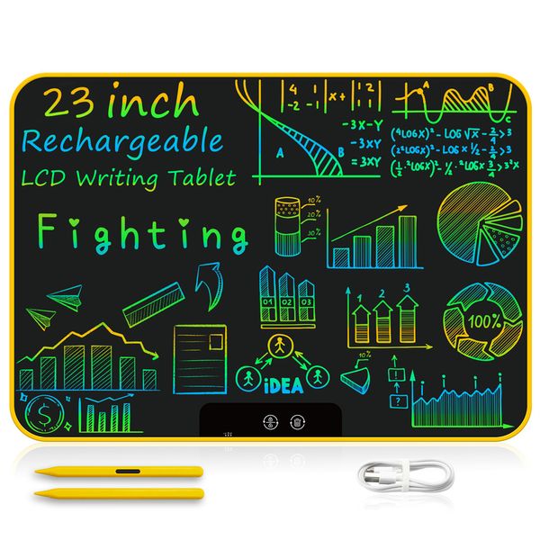 Desenho de pintura de desenho 18 23 polegadas recarregáveis ​​LCD desenho tablet Ferramentas de pintura de brinquedos infantis para redação do quadro de redação para crianças Toys educacionais 230317