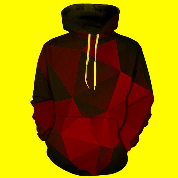 Moletons masculinos moletons moletons com capuz geométrico impressão digital 3D Sem regras Pullover unissex Casual Streetwear