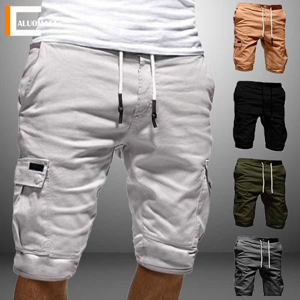 Pantaloncini da uomo Pantaloncini cargo estivi Uomo Tasche tattiche militari Tasche con patta Bermuda Pantaloni da lavoro allentati Pantaloni corti da uomo corti verdi G230316