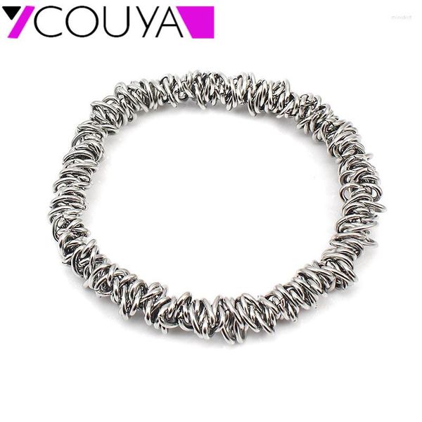 Bangle COUYA Simpatici braccialetti elasticizzati in acciaio inossidabile per braccialetti vintage con cinturino a catena da donna all'ingrosso