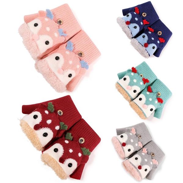 Five dita guanti per bambini inverno inverno convertibili convertibili renne plini foderate fodera mxmbic mxmb