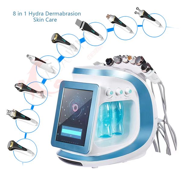 Nuova macchina per il viso Hydra 8 in 1 Aqua Skin Care Facial Jet Peel Rf Bio Oxygen Jet Water Microdermabrasion Machine professionale