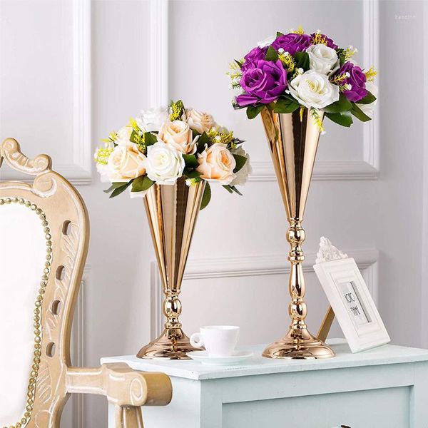 Portacandele 1/2 pezzi centrotavola vaso di fiori in metallo per decorazioni da tavola candeliere pilastro piombo strada candelabri festa di nozze