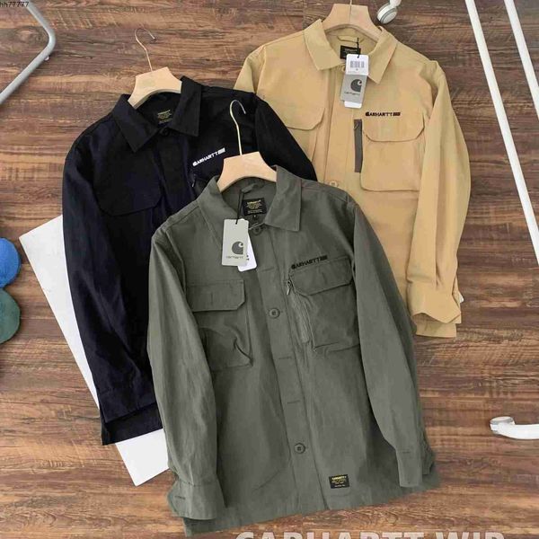 2023 Herrenjacken Arbeitskleidung Modemarke Freizeithemden Zwei-Taschen-Anzug Frühling und Herbst Yuwenle Militärstil Multi-Revers-Jackenhemd 8bwp
