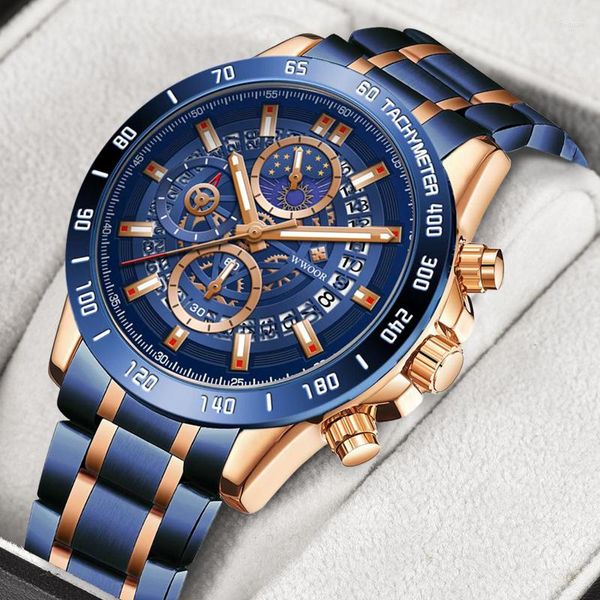 Нарученные часы Montre Homme Watch for Men Wwoor Top Fashion Blue Men's Нарученные наручные часы.