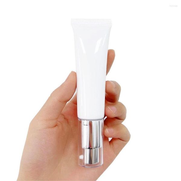 Bottiglie di stoccaggio 30 g / ml Tubo cosmetico bianco Tubo per pompa a vuoto in alluminio anodizzato UV Fondotinta liquido Protezione solare