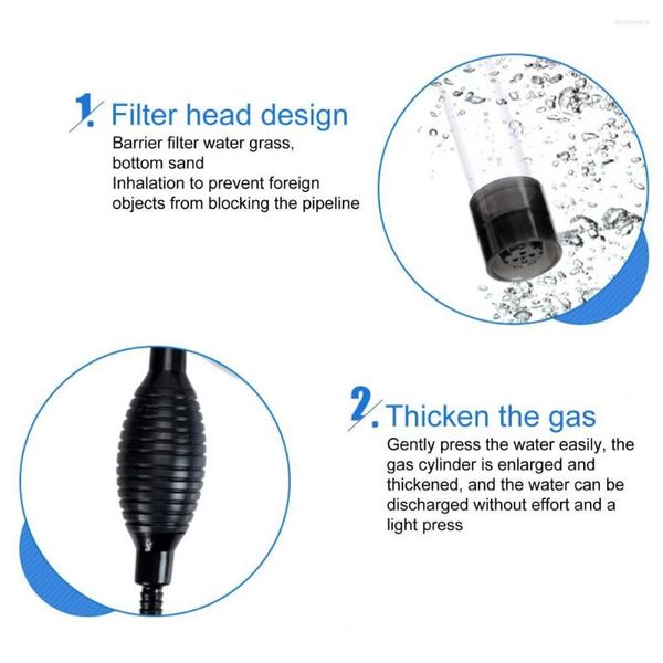 Accessori per pompe ad aria 1 set Scambiatore d'acqua Design flessibile della testa del filtro Volume d'acqua regolabile Cambio pompa per la pulizia dell'acquario
