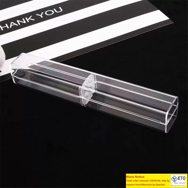 Einzelhandel Box Stift Boxen Kunststoff Transparent Fall Geschenk Box Kugelschreiber Halter Großhandel