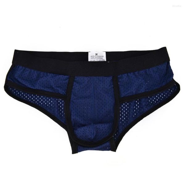 Mutande 1PC Sexy Vita bassa U Convesso Rigonfiamento Pouch Slip Uomo Acrilico Mesh Slip Biancheria intima 3 Colori M-XL Alta qualità