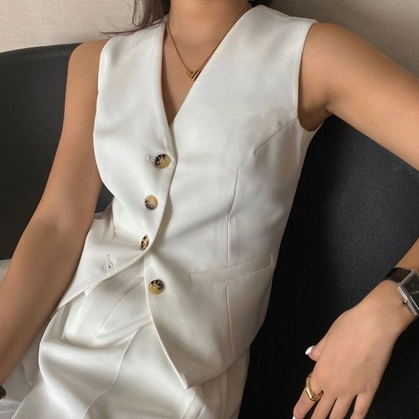 Jaqueta feminina de coletes masculinos Nylon Blended V Neck Solid preto branco curto curto coreano Slimting para roupas casuais 230317