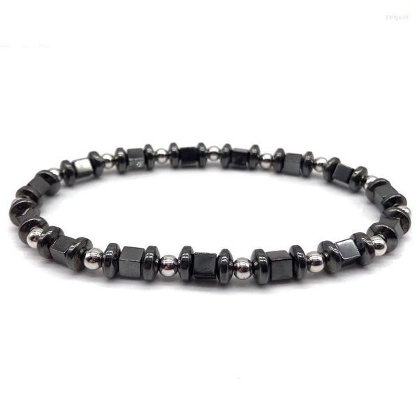 Strand 2023 Fashion Cube Bracelet Men Temperament Handmade Hematite Stone Bead per gioielli regalo