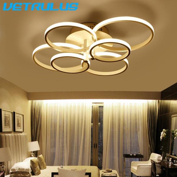 Lampadari Lampadario moderno a soffitto a LED Luci Anelli acrilici remoti Plafon Apparecchi di illuminazione Lampada a lustro
