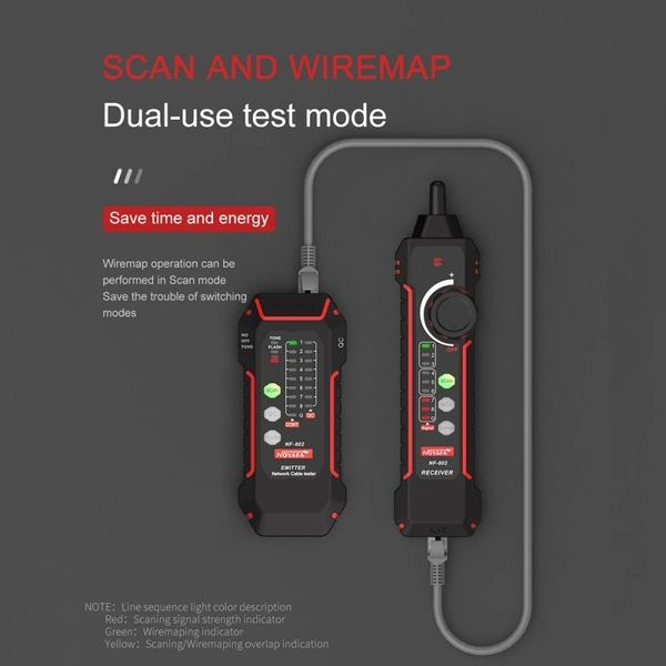 NF-802 LAN-тестер сетевой провод Tracer Tracer Cable Tracker RJ45 RJ11Telephone Finder Finder Ремонт сетевой инструмент