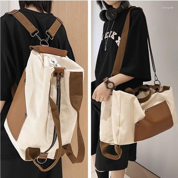 Aufbewahrungstaschen, Mehrzweck-Rucksack, College-Studenten-Schultasche, Herren, trendige, coole One-Shoulder-Canvas-Umhängetasche, Damen-Reise