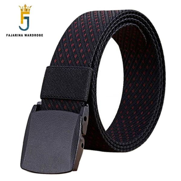 Kemerler Fajarina Unisex Otomatik Naylon Kemer Moda Tasarımı Bel Canvas Cummerbunds Straps çift kadın için 3,8 cm genişliğinde cbfj0032