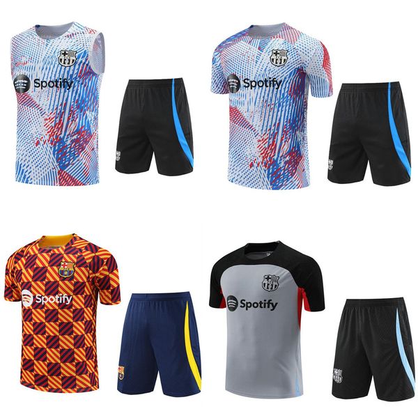 ANSU FATI Camisetas de football TRAININGSANZUG-Kit 22/23/24 Barcelona Kurzarmweste Barca Erwachsene Jungen LEWANDOWSKI F. DE JONG TRAININGSANZUG Chandal Futbol Survêtement