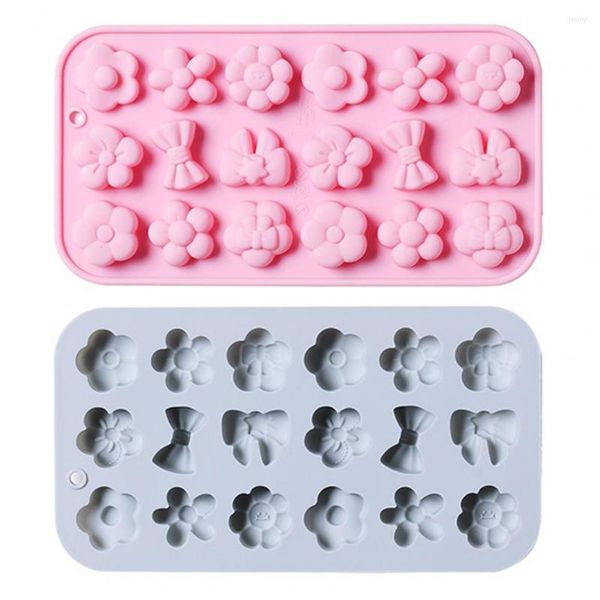 Moldes de cozimento molde criativo de pudim leve 18 cavidades fáceis limpas em forma de flor de flor de silicone de silicone sabonete diy