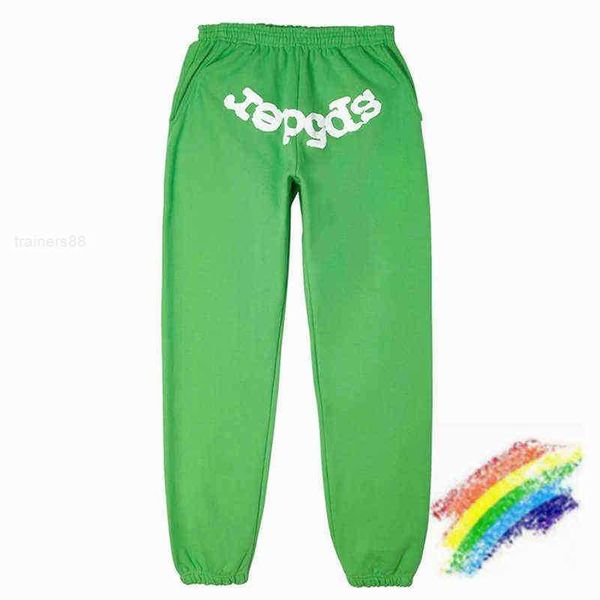 Felpe con cappuccio da uomo firmate Felpe con stampa in schiuma verde Spider Web Pattern Pantaloni da jogging Uomo Donna Spder Joggers Fashion Casual con coulisse tJNV7