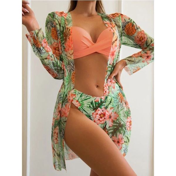 Bikinis for Women Bikinis With Tops Mulheres Três peças Bikinis coloridas Bikinis Swimware Cantura baixa UE Tamanho da praia Esportes de praia