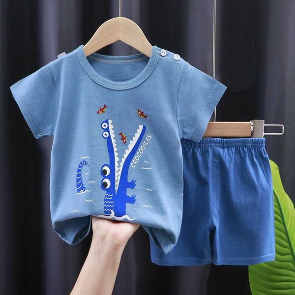 Kleidungssets 2 Jahre alt Kinder Outfits Sommerkleidung Mode Cartoon Anzug 2 Stück Jungen und Mädchen Kurzarm T-Shirts Shorts