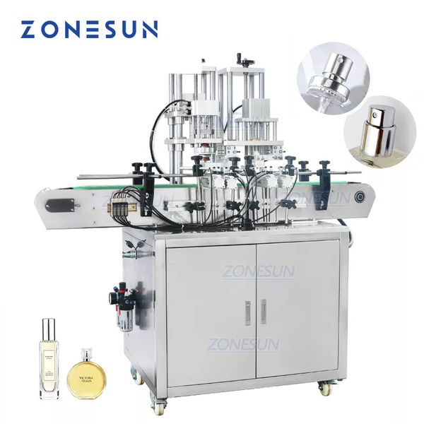 ZONESUN Automatische Duft-Parfüm-Glasflaschen-Sprüher-Kappen-Crimp-Press-Verschließmaschine