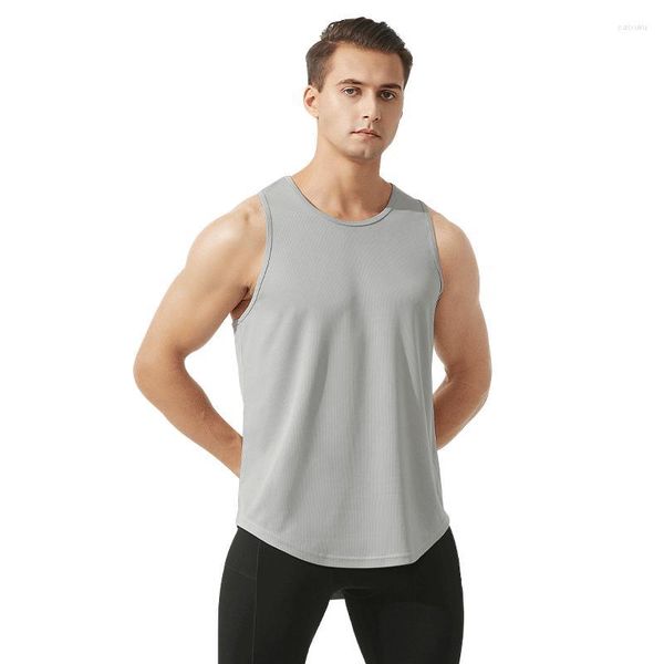 Erkek Tank Tops 2023 Erkekler Sıradan Yaz Hızlı Spor İnce Yelek Gevşa Yuvarlak Yuvarlak Boyunlu Kolsuz Tees Fitness Run Erkek Giysileri