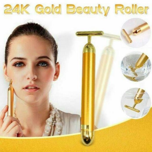 Itens de beleza massageador de forma de atacado 24k levantamento facial dourado, massagem vibratória, energia de beleza de energia