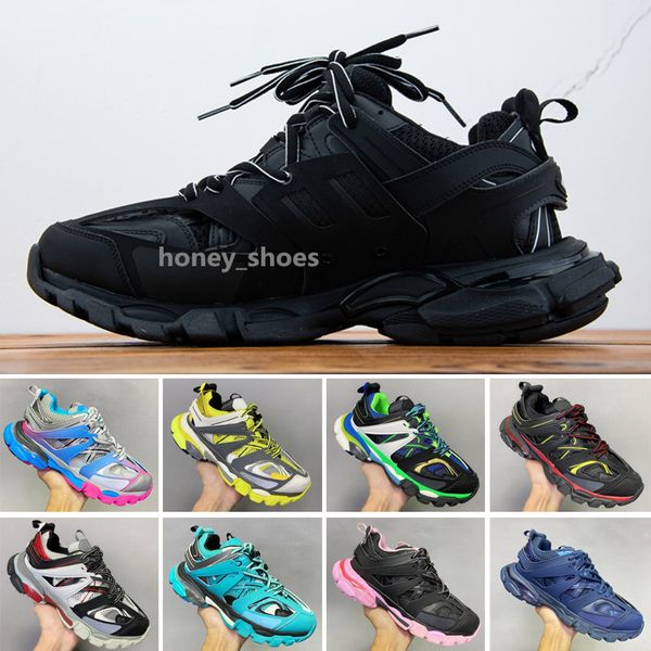 Мужчины Женщины повседневная спортивная обувь модная трек 3 3.0 кроссовки бежевые переработанные сетчатые кроссовки.