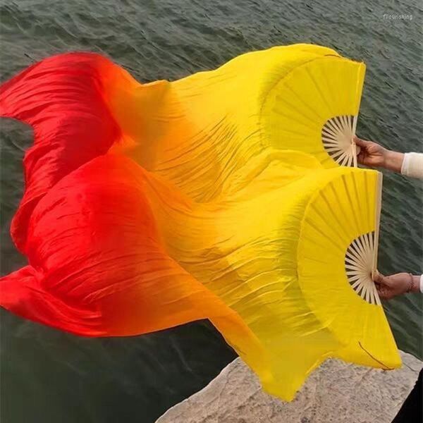 Stage Wear Donne Fan di danza del ventre Colpisce Veli di alta vendita 1 paio 180 90 cm Rosso Arancione Giallo Fan Puntelli per spettacoli di addio al celibato