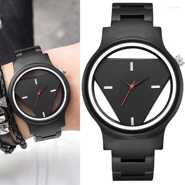 Armbanduhrenbeobachter Herren Holzwache Super Man Dreieck analog Handgelenk cool