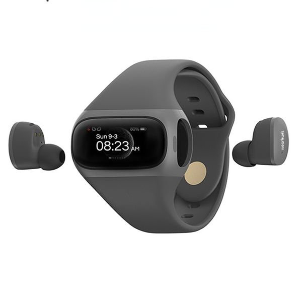 Yezhou2 Silicone Two-in-One Bracelet Ultra Smart Watch Plus com fones de ouvido Wear Buds Pro Realless Wireless Bluetooth Headset 5.0 Smart Athletic