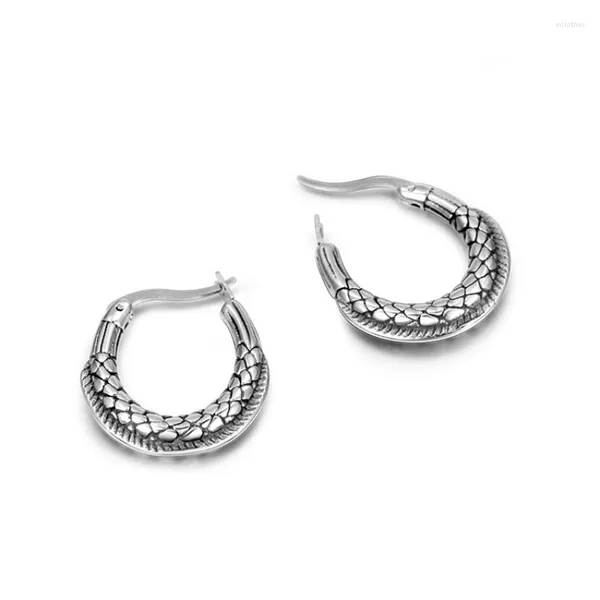 Orecchini a cerchio MIQIAO Argento placcato Retro a forma di C Pesce Pendientes Moda coreana Piercing Polsino dell'orecchio Orecchini con perno per le donne Gotico