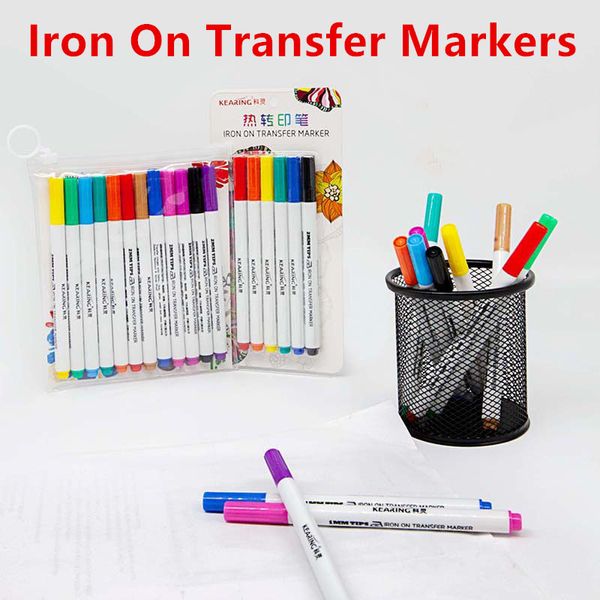 Ironia fai-da-te sui marcatori di trasferimento Sublimation Marker trasferimento Penna di trasferimento Tessuto Trasferimento Marcabile Resistente a mano libera Penna infusibile per le magliette Custini