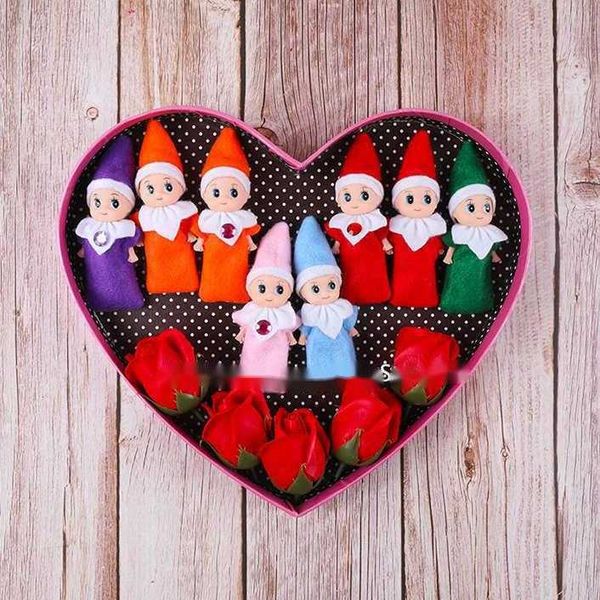 PZ Natale Nuovo 50 anni Decorazione Regalo Baby Elf Doll Toy Baby Elfi Bambole Giocattoli per bambini Baby Mini Doll Rosso Verde Rosa Etc