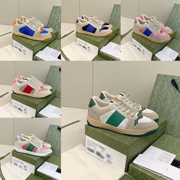 Scarpe da basket Ballet Ballet piatto sneaker obliquo maschile designer sneaker in pelle marrone dettaglio ovale tela smalta piccola scatola bianca di scarpa 34-45 34-45