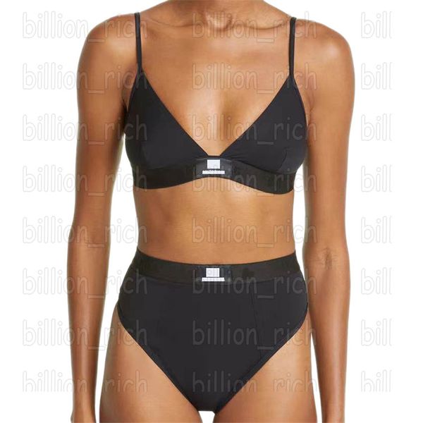 Costumi da bagno da donna di lusso Costumi da bagno Designer Reggiseni da spiaggia Slip Set Comodo filo Intimo sportivo senza fili Reggiseno sportivo nero Mutandine Bikini Costume da bagno diviso