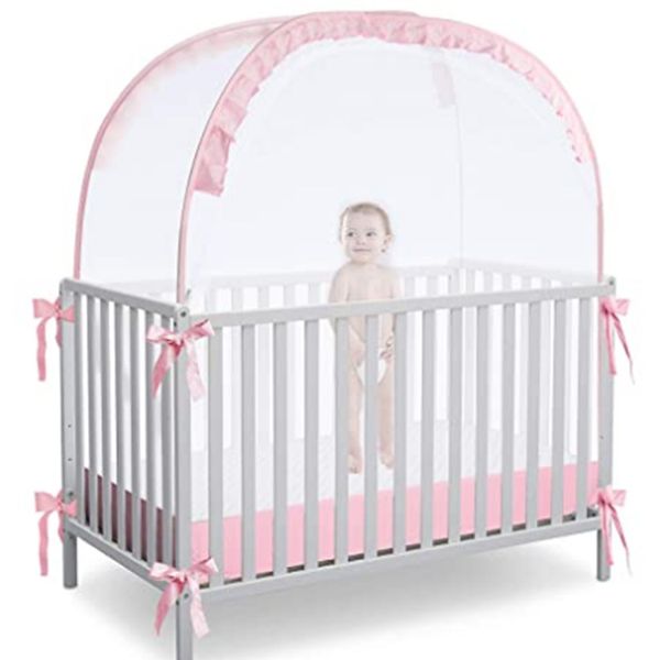 Tenda per culla pop-up Rete per culla per tenere il bambino in una zanzariera di sicurezza trasparente Tenda per bambini portatile per i viaggi