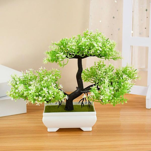 Fiori decorativi Simulazione Piante di plastica artificiali Bonsai Piccolo vaso per alberi Pianta finta Fiore in vaso Home Room Living Table El Decoration