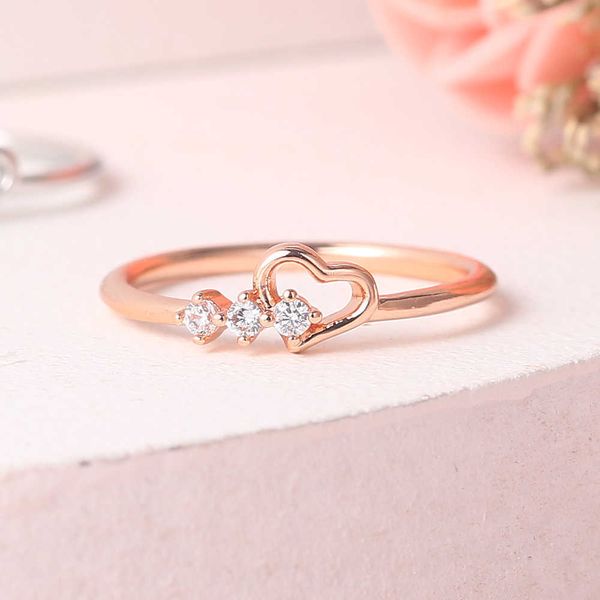 Кольца Band Ring Dainty Ring для женщин ювелирные украшения простое милая любовь Cz Rose Gold Color Свадебная невеста подарок модные украшения оптом R210 G230317