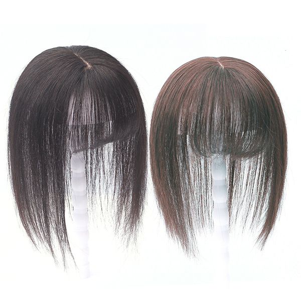 Bangs Hair Topper Capelli umani per le donne Frangia di capelli naturali Frangia finta Frangia di capelli umani Clip in frangia sopra la testa per le donne Perdita di capelli 230317