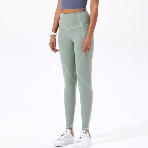 Pantaloni attivi 2023 Pista da donna Abbigliamento sportivo a vita alta Allenatore di fitness da donna Leggings Capri con cuciture in rete con tasche da passeggio