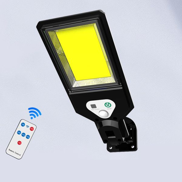 Solar Street Light Cob Led Wall Lamp Pir Motion Sensor à prova d'água Luzes de jardim ao ar livre Controles remotos Oemled