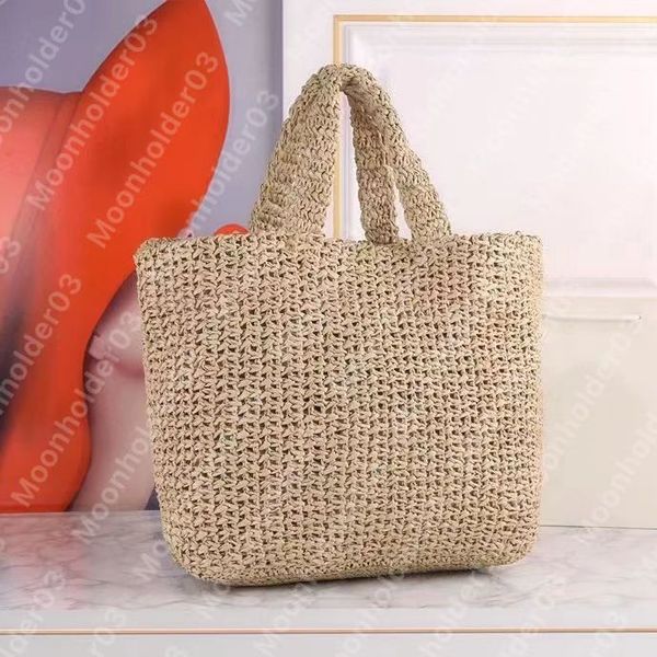 Sacolas de grife de designer bolsa de cama de verão palha petit saco rafia feminino bolsas de luxo tricô de mão saco de ombro de luxo férias praia brochet bolsa de bolsa dicky0750