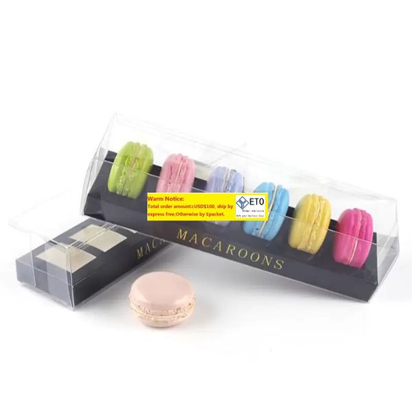 Bäckerei Lebensmittel Paket Kraft Karton Hochzeit Gunsten Party Geschenk Handwerk Macaron Kuchen Papier Boxen Mit Klar PVC Fenster