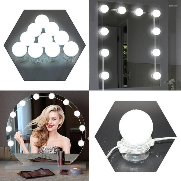 Lampade da parete DONWEI 10W Specchio per trucco Vanity LED Kit lampadine per toletta con alimentatore dimmer US EU Plug in AC 100-240V