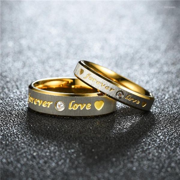 Anéis de casamento Eternal Love Ring Casal Set com zircão par de charme de noiva Party Promise Jewelry Surprise Gift