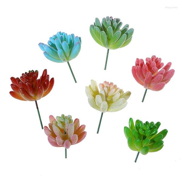 Fiori decorativi 6 cm PVC Piante grasse artificiali Testa di fiore Natale Festa di Halloween Decorazione domestica Piante finte Disposizione fai da te Flores