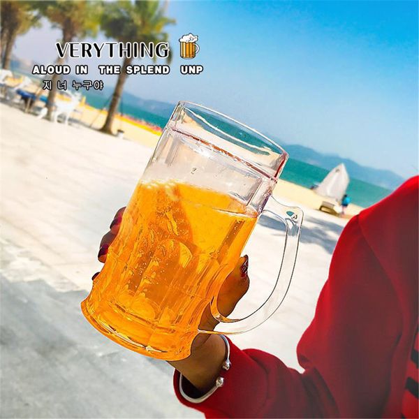 Tumblers 450ml Creative Cool Double Beer Glass Mezzanine Summer Fake Cup