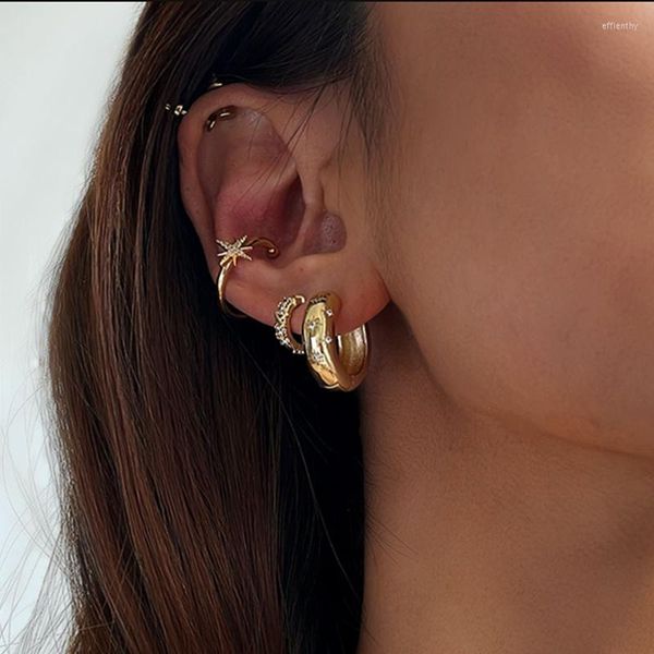 Brincos de argola Luxo Big Circle for Women Color Gold Declaração vintage Piercing Rings Ear anéis de ouvido moda feminina punk moda